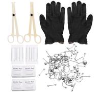 Lurrose Juego de Piercings para Cuerpo 85 Piezas, Acero Inoxidable, Multicolor, Anillos y Pendientes para Oreja, Nariz, Ceja y Ombligo, Accesorios de Joyería para Perforaciones, Uso