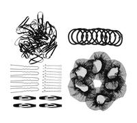 Lurrose Juego de Red para Moño de Pelo Negro Invisible, Malla Elástica Transpirable con Horquillas, Accesorio Liviano para Peinados Profesionales y Uso Diario