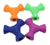Lurrose Juguete Masticable para Perros Forma Triangular y 3 Agujeros, Resistente a Mordidas, de Goma para Jugar y Limpiar Dientes Durante la Alimentación Color Aleatorio