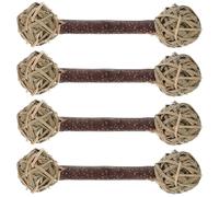 Lurrose Juguetes para Masticar para Hámster y Chinchilla 4 Piezas de Madera Natural sin Olor, Saludables y Resistentes para Mantener Dientes Sanos, Ideales para Pequeños Roedores