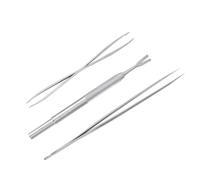 Lurrose Kit de 3 Pinzas de Acero Inoxidable para Mascotas Diseño Antideslizante y Punta Precisa, Adecuado para Eliminar Garrapatas y Limpiar Pelo de Perros y Gatos Varios Estilos