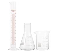 Lurrose Kit de Herramientas Científicas Vaso de Precipitados y Matraz Cónico de Vidrio 250ml para Medición Precisa sin Fugas Adecuado para Experimentos y Repostería