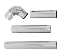 Lurrose Kit de Tubos de Chimenea de Acero Inoxidable 6cm (20cm, 30cm, 40cm) con Codo para Estufa de Leña, Conducto de Humos Resistente a Altas Temperaturas, Accesorio Modular