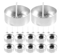 Lurrose Kit para Hacer Velas DIY con 100 Piezas, 50 Moldes de Aluminio 38x14mm y 50 Mechas para Vela de Té 3.5cm, Portavelas Pequeños y Recipientes Metálicos para Manualidades y Proyectos