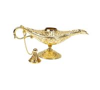 Lurrose Lámpara Genio Retro de Fundido Adorno Decorativo Chic para Hogar y Oficina Ornamento Artístico Único para y Escritorios Color Dorado