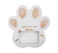 Lurrose Lápida para Mascotas para jardín - Marcadores de tumbas Grabados para Exteriores - Lápida con Forma de Pata de Perro - Placa funeraria para Cementerio y decoración de Patio, 5.9 x 5.9