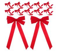 Lurrose Lazos de Terciopelo Rojos para Decoración Navideña 12 Unidades Pequeñas para Árbol Guirnaldas y Adornos Ideales para Fiestas y Decoración en Puertas y Hogar