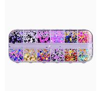 Lurrose Lentejuelas De Uñas Redondas Ultrafinas 0.11 in Mini Paillette Coloridas Para Decoración Uñas Profesional Y Bricolaje En Casa Arte Nail Art
