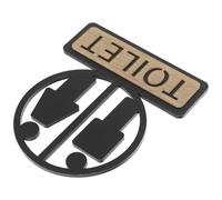 Lurrose Letrero de Baño Acrílico para Puertas 158 X 13 X 02 CM Señalización Resistente al Agua para Hombre y Mujer Placa Moderna para Oficina Negocios y Baños Familiares