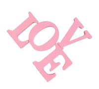 Lurrose Letrero de Madera Love Decoración de Mesa Rosa 10x10x1,5 Cm Centro de Mesa para Fiesta Día de San Valentín Adorno Romántico para Escritorio Hogar