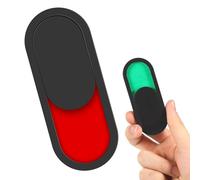 Lurrose Letrero para Baño Deslizable 2 Piezas 10x4 Cm Negro sin Texto, Señal de Perturbación y Ocupación, Placa de Puerta de Vidrio Orgánico Resistente para Oficina y Centro Comercial