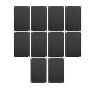 Lurrose Letreros Metálicos Vacíos de Aluminio Anodizado Negro 100x70 Mm, 10 Piezas 4 Orificios, Placas para Puerta Personalizables para Bricolaje y Señalización en Oficina