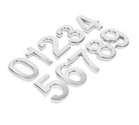 Lurrose Letreros Numéricos Adhesivos para Puerta 10 Piezas Plateados 5 Cm Abs Modernos Ligeros y Fáciles de Instalar para Señalización de Casa