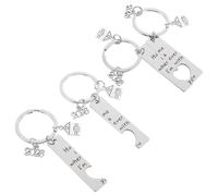 Lurrose Llavero de Acero Inoxidable Plata para Oficina y Hogar, Diseño Minimalista Moderno, 2 Pares, Organizador de Llaves Versátil para Hombres y Mujeres