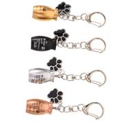 Lurrose Llaveros Conmemorativos para Mascotas 4 Piezas Colgantes Urna de Metal Resistente Diseño de Pata de Perro Negro Plata Dorado y Rosa Contenedor para Cenizas y Pelo de Perro y
