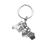 Lurrose Llaveros Creativos de Metal Diseño Batidor y Pastel, Set de 2 Unidades, Porta Llaves Duradero para Decoración de Bolsos y Uso Diario en Cocina y Repostería