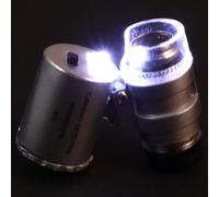 Lurrose Lupa de Microscopio Luz LED 60 Aumentos para Inspección de Joyería y Relojería Material Abs y Metal Portátil 3 Pilas Lr1130