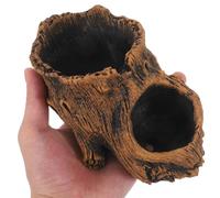 Lurrose Maceta de Tocón de Árbol Vintage de Cemento Color Café D para Jardín y Suculentas Jardinera de Bonsáis Resistente para Interiores y Exteriores Decoración Rústica de Raíces