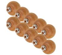 Lurrose Mangos de Madera para Limas de Carpintería 10 Unidades con Collar Metálico, Mango de Herramienta Manual Ergonómico para Escofinas y Grabado en Madera, Recambio Resistente