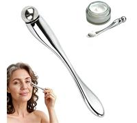 Lurrose Masajeador De Ojos Y Espátula Para Mascarilla Facial De Metal Con Diseño Doble Función Para Aplicar Crema Y Masajear Contorno De Ojos Portátil Y Compacto