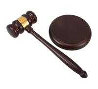 Lurrose Mazo de Madera Maciza Bloque de Sonido para Juez y Subastas, Martillo Judicial Profesional de 1 Pieza, Accesorio Esencial para Sala de Tribunal y Eventos Legales