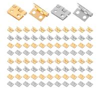 Lurrose Mini Bisagras de Cobre Diseño de 4 Agujeros para Proyectos de Manualidades y Joyeros, Paquete de 100 Piezas Instalación Versátil y Resistente