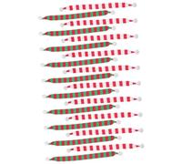 Lurrose Mini Bufandas Navideñas de Punto para Muñecas 20 Piezas en Miniatura Adornos de Muñeco de Nieve y Osito Colores Rojo y Verde Decoración Navideña Hogar y Fiestas