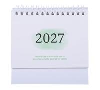 Lurrose Mini calendario de escritorio 2026-2027 - Calendario de escritorio plegable con soporte - Mini planificador diario con encuadernación de doble espiral para el hogar, la oficina y la escuela,