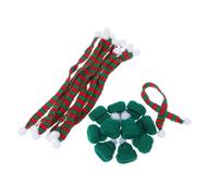 Lurrose Mini Gorros y Bufandas Navideñas para Botellas de Vino 23 Cm, Hilo de Lana, DIY Decoración Festiva, Manualidades Familiares, Pack 20 Piezas (10 Bufandas Rojo-Verde 10 Gorros Verde