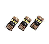 Lurrose Mini Lámpara LED USB Portátil 5 Piezas para Camping y Portátil, Luz Fría, Ultraligera y Compacta, Orificio para Llavero, Iluminación de Emergencia y Teclado, Negra