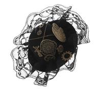 Lurrose Mini Sombrero de Copa Steampunk Negro Pinza para Cabello, Accesorio Vintage para Fiestas, Cosplay y Tocados de Boda, Diseño Engranajes Decorativos, Ligero y Cómodo para Eventos
