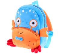 Lurrose Mochila para Pequeños de Jardín de Infancia, Mochila de Peluche Diseño de Animal Cangrejo, Tamaño Moderado, Tejido de Felpa y Correa de Hombro Acolchada para Uso Cómodo