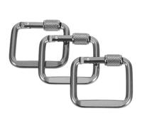 Lurrose Mosquetones de Camping de Aluminio 3piezas Hebilla Cuadrada para Exteriores, Fácilmente Desmontables Proyectos DIY y Llavero de Equipaje