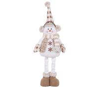 Lurrose Muñeco Estirable de Muñeca de Escaparate Diseño Navideño de Muñeco de Nieve de Tela y Algodón PP para Decoración de Escritorio y Ambiente Festivo