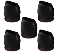 Lurrose Negro Fundas para Ruedas de Silla 5 Piezas TPE para Oficina | Sillas de Oficina y Cochecitos, Amortiguación Tpe, Uso en Aula y Despacho, Pack de 5