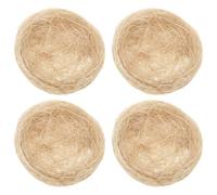 Lurrose Nido de pájaro para Jaula, Nido Artificial Tejido a Mano de Yute, 4 Piezas, 7 cm, para periquitos y gallinas