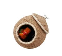 Lurrose Nido para Loro Hamaca de Cuerda Natural con Diseño de Tornillos Fácil Instalación Nido Redondo para Jaulas Pájaros Pequeños y Mascotas