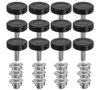 Lurrose Niveladores de Patas de Muebles Ajustables Rosca 1/4 Metal 20 Piezas para Mesas y Sillas, Extensores Resistentes para Estabilidad en Hogar, Oficina y Exteriores