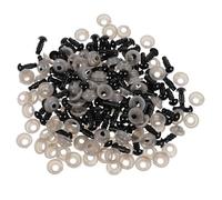 Lurrose Ojos de Seguridad para Juguetes de Peluche 600 Piezas 6 Mm Plástico Negro con Arandelas, Accesorios para Muñecas DIY y Manualidades de Costura, Suministros para Amigurumi