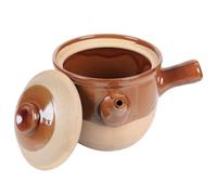 Lurrose Olla de Barro China para Cocinar 3l, Cazuela Pequeña de Cerámica Semiesmaltada para Hervir Medicina Tradicional, Utensilio de Cocina Casera para Estufa y Guisos