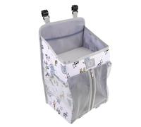 Lurrose Organizador Colgante para Cunas con Múltiples Bolsillos, Zoo Animal | Poliéster y Plástico, Instalación Fácil y Diseño Compacto, para Estándar Cunas, Cambiador, Viaje