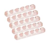 Lurrose Organizador de Lápices para Uñas de Resina Rosa con 5 Ranuras, Base Ancha y Diseño Moderno Minimalista, Portátil y Fácil de Limpiar para Escritorio y Espacios de Trabajo