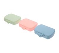 Lurrose Organizador de Medicamentos Compacto Portátil de 3 Piezas 6 Compartimentos de Plástico PP para Viaje y Oficina, Gestión Fácil y Segura de Medicinas
