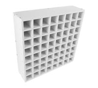 Lurrose Organizador de Pintura de Madera Almacenamiento Optimizado y Protección 64 Compartimentos para Botellas Acrílicas de 2 Oz para Proyectos Artísticos en Taller DIY