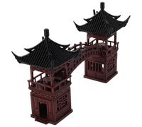 Lurrose Pagoda De Pabellón Miniatura Estilo Asiático con Escultura De para Jardines De Bonsái Decoración De Mesa Paisajismo Japonés Miniatura y Accesorios para Jardín Zen