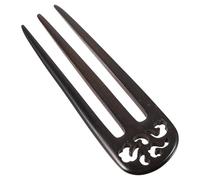 Lurrose Palillo Cabello de 3 Puntas Duradero Diseño Vintage de Sándalo, Horquilla de Madera Curvada para Accesorios de Cabello Mujer en Fiestas y Ocasiones Obsequios