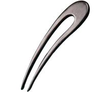 Lurrose Palillo Cabello en Forma de U de Madera Ébano Negro, Accesorio Artesanal para Moños y Peinados, Horquilla de 15,5 Cm para Mujer, Adecuado para Bodas y Uso Diario