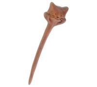 Lurrose Palillo de Madera Pelo Estilo Chino Diseño de Gato, Accesorio Vintage Seguro y Elegante para Mujeres en Banquetes y Otras Ocasiones