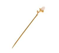 Lurrose Palillo de Metal Dorado Cabello para Mujeres, Accesorio Vintage Fácil de Deslizar en Moño, Superficie Lisa, Adecuado para Cumpleaños y Bodas