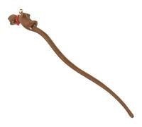 Lurrose Palillo de Sujeción y Segura Insertar Campana Fácil de Gato y Pelo de Madera Marrón Diseño Clásico en Celebraciones y Día de San Valentín para Accesorios de Cabello